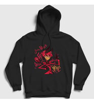 Presmono Unisex Siyah Alastor Hazbin Hotel Kapüşonlu Sweatshirt 437750tt