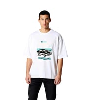 Erkek Oversize Vintage Garaj Klasik Otomobil Baskılı Kısa Kollu Tişört Retro Tasarım Günlük Rahat
