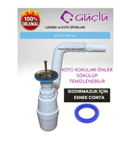 Taslı Körüklü Sifon Ø32 65 mm 304 Kalite Paslanmaz Süzgeçli Lavabo Evye Sifonu