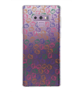 Samsung Galaxy Note 9 Kapak Hello Kitty Tasarımlı Şeffaf Silikon Kılıf