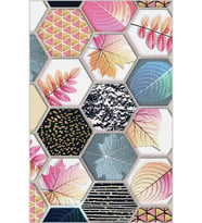 Eliana Home Baskılı, Yıkanabilir Kaymaz Taban Salon Halısı LNA1908-SM243 100x150 cm (Pembe)