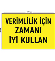 Metal Verimlilik İçin Zamanı İyi Kullan 20cm x 30cm A4 Büyüklüğünde Uyarı Levhası Yönlendirme Tabela