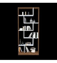 Kitaplık 17893 LABİRENT Torna Model1kalit Suntalem Raf Parlak Beyaz Ceviz El Yapı