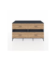 Kronos Konsol 2 Raflı 4 Çekmeceli  176x59x99 Antrasit-Antrasit/Çam