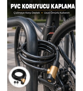 Kalın PVC Kaplamalı Çelik Halat Kilidi Pratik ve Güvenli Günlük Kullanım