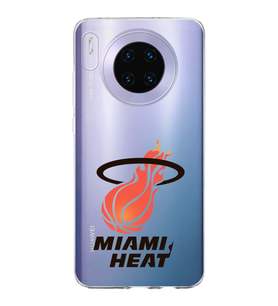 Huawei Mate 30 Uyumlu Kapak Miami Heat Tasarımlı Şeffaf Silikon Kılıf