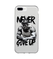 Iphone 7 Plus / 8 Plus Uyumlu Arnold Fitness Never Give Up Desenli Şeffaf Telefon Kılıfı
