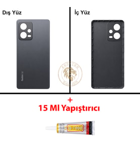 Xiaomi Redmi Note 12 Pro 4G Grafit Grisi Arka Pil Kapağı Batarya Kapağı + B-7000 Yapıştırıcı