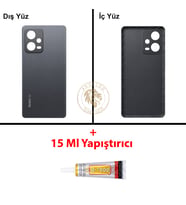 Xiaomi Redmi Note 12 Pro 4G Grafit Grisi Arka Pil Kapağı Batarya Kapağı + B-7000 Yapıştırıcı