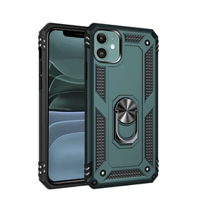 iPhone 11 Kılıf Sofya Yüzüklü Silikon Kapak - Yeşil