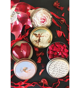 Bulud Design SEVGİLİLER GÜNÜNE ÖZEL MİSTİK KOKULU ROMANTİK METAL KUTULU 3 LÜ MUM KIRMIZI