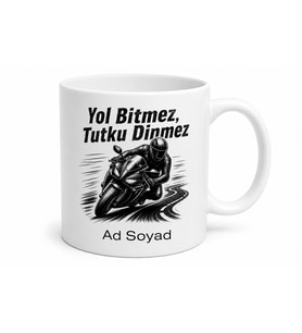 Motosiklet Tutkunu Deri Ceket Asfalt Ağlatan Viraj Ustası Kupa Bardak Hediye
