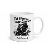 Motosiklet Tutkunu Deri Ceket Asfalt Ağlatan Viraj Ustası Kupa Bardak Hediye