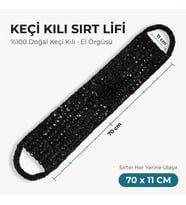 Lexroo Keçi Kılı Sırt lifi El örmesi. SİYAH 70 cm 11 cm