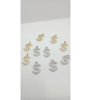 Silver Renk Taşlı Dolar Kolye Ucu