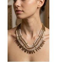 BONCUKLU ZARİF ETNİK TASARIM KOLYE
