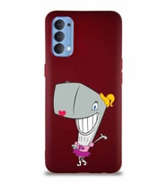 Oppo Reno 4 Soft Premier Kapak Pearl Yengeç Tasarımlı Silikon Kılıf - Mürdüm (Şeffaf)