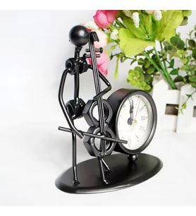 Masa Üstü Saat Metal Müzisyen Saat EV-OFİS-ODA 15*12 Cm