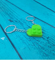Seninle Anlam Bulurum Lego Dizayn Kalp Anahtarlık 2'li Yeşil Renk