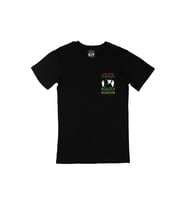 Kırmızı Dont Need Life Cep Logo Tasarımlı Siyah Tişört