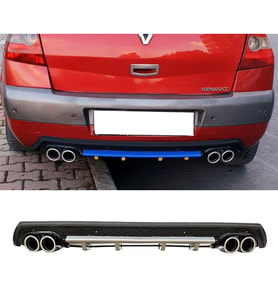 Renault Megane 2 Gri Difüzör Çiftli Yuvarlak Egzoz Görünümlü D Tip Difizör 2002 - 2009