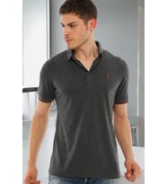 T8586 DEWBERRY ERKEK POLO YAKA T-SHIRT-AÇIK ANTRASİT