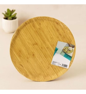 38 cm Yuvarlak Bambu Servis Tepsisi Sunum Tahtası