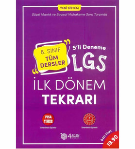 4ADIM LGS 1.DÖNEM TEKRARI 5 Lİ DENEME
