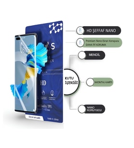 iPhone 14 PRO Uyumlu NANO Ekran Koruyucu Esnek ULTRA İnce HD ŞEFFAF - Umbos hd Nano