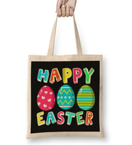 Happy Easter 06 Bez Çanta Uzun Saplı