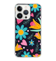 PrintiFy Apple  iPhone 13 Pro ile Uyumlu 1mm Slim Fit Retro Renkler 1 Baskılı Şeffaf  Kılıf