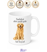 Golden Retriever Temalı Kupa Köpek Severlere Özel Tasarım Hediye Bardak