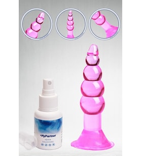 Yeni Başlayanlar Için 5 Boğumlu Pembe Plug Ve Tıkaç + Temizleme Solüsyonu