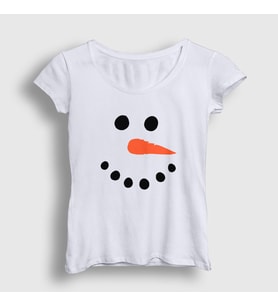 Presmono Kadın Beyaz Snowman Kardan Adam Yılbaşı T-Shirt 270943tt