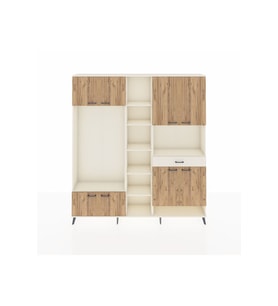 Arges Dolap 12 Raflı Tek Çekmeceli 8 Kapaklı 220x30x243 Aytaşı-Çam/Aytaşı