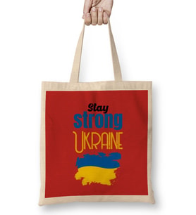 Free Ukraine War With Russia -Stay Strong Ukraine Flag 2022 Bez Çanta Uzun Saplı