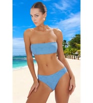 Modern Straplez Bikini Takımı Yaz Koleksiyonu Esnek Kumaş Klora Dayanıklı Özel Tasarım