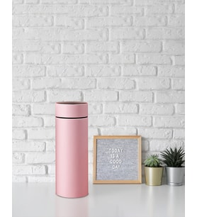 Dereceli Dijital Pembe Paslanmaz Termos 500Ml