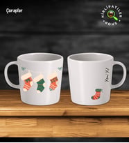 KirliPatiler Taş Kupa Fincan Üzeri Yeni Yıl Noel Baskılı (Model 3)