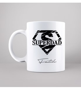 Süper Baba (Super Dad) Tasarımlı Kupa Kişiye Özel