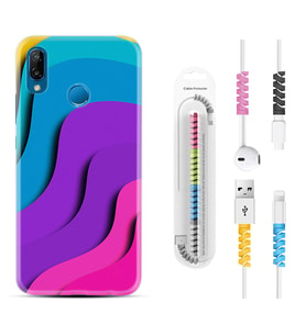 Huawei P20 Lite Mate 10 20 Lite Pro P40 Lite KılıfKablo Koruma Spiral Silikon Renk Cümbüşü 1631