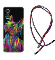 General Mobile GM 21 Pro GM 22 Pro Plus Kılıf Boyun Asklı Rasta Silikon Color Cat 1754
