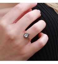 Damla Elmas Montür Rose Gold Kaplama Gümüş Yüzük