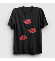 Presmono Unisex Siyah Akatsuki Anime Naruto T-Shirt 131745tt