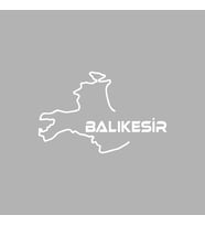 Balıkesir Harita Araba Sticker siyah 17x11 CM (Beyaz)