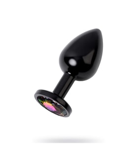 Metal Rainbow Taşlı Siyah Plug Orta Boy