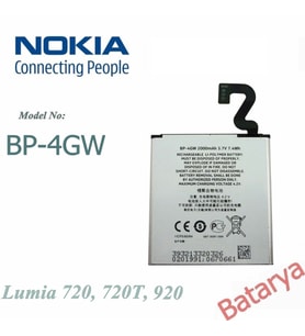 Nokia BP-4GW Batarya Nokia Lumia 720 / 720T / 920 Uyumlu Batarya