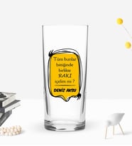BK Gift Kişiye Özel İsimli DTF Rakı Sözleri Mottolu Rakı Bardağı-20, Arkadaşa Hediye, Sevgiliye Hediye