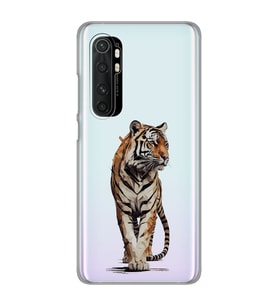 Xiaomi Mi Note 10 LITE Uyumlu Kaplan Tasarımlı Şeffaf Telefon Kılıfı