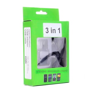 Zore Black Berry 3 in 1 Şarj Seti (Siyah)